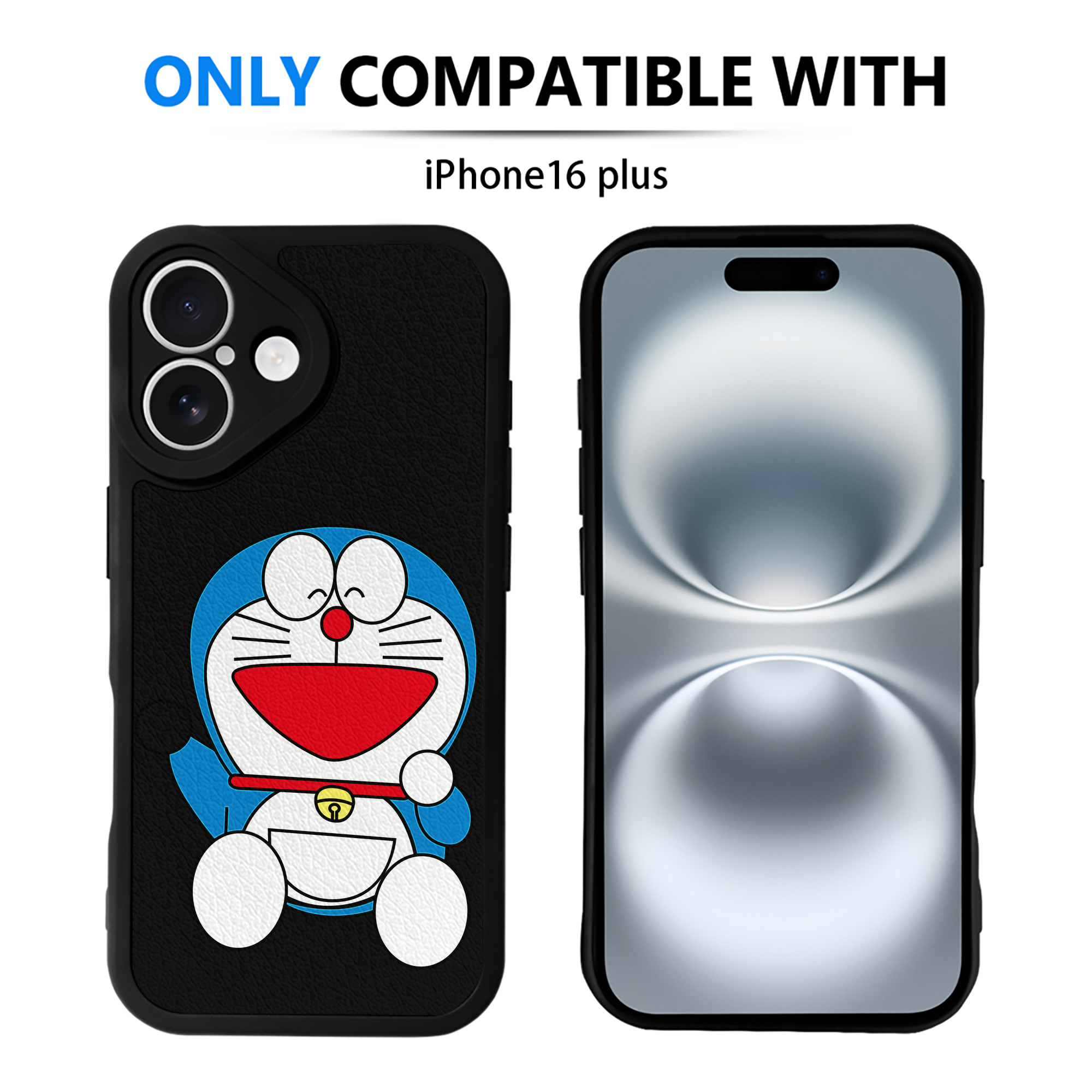 （画像用） ドラえもん Doraemon 【iPhone 16シリーズ対応】シリコンスマホケース（レザー調） 材質：シリコン